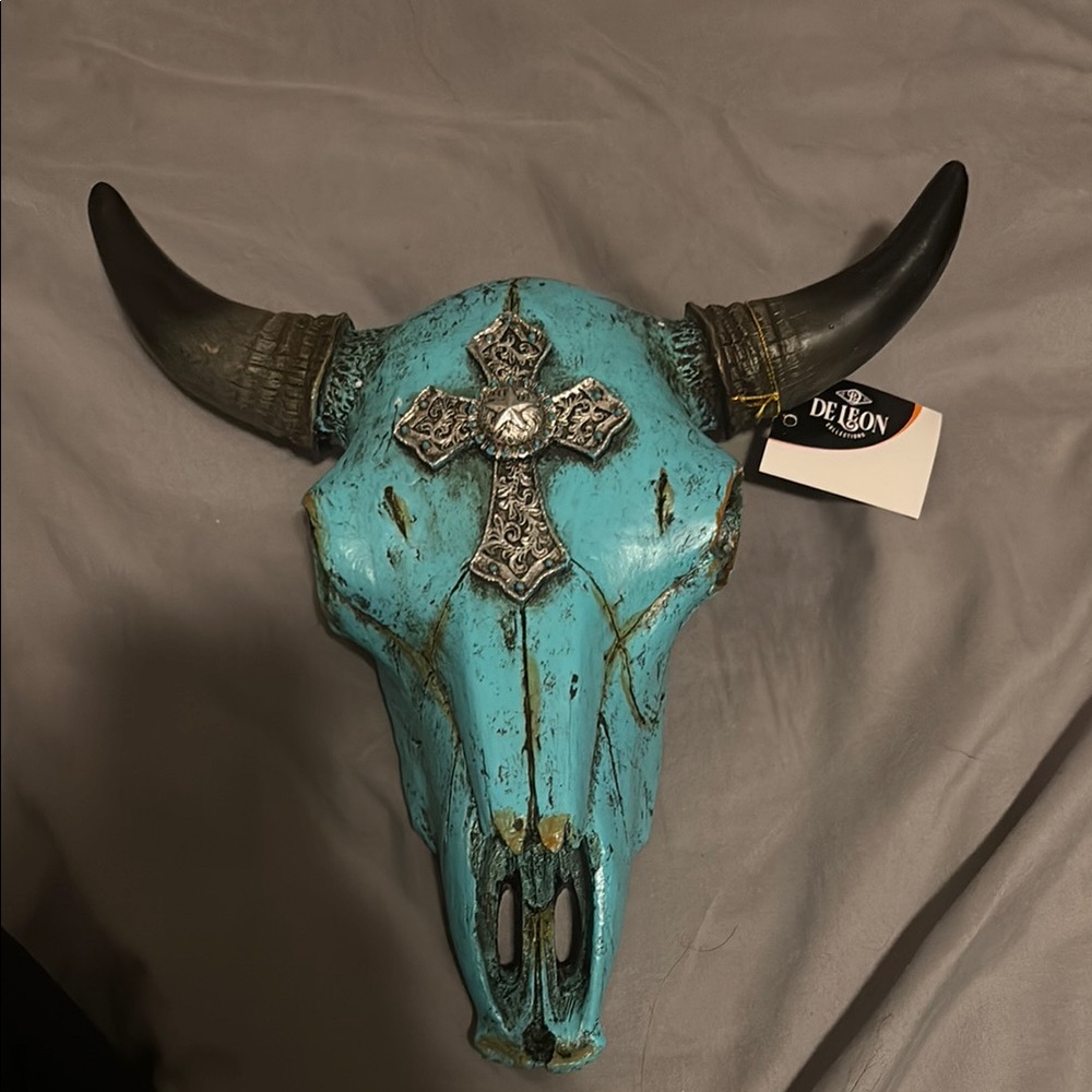 De Leon Turquoise Skull Wall Decor